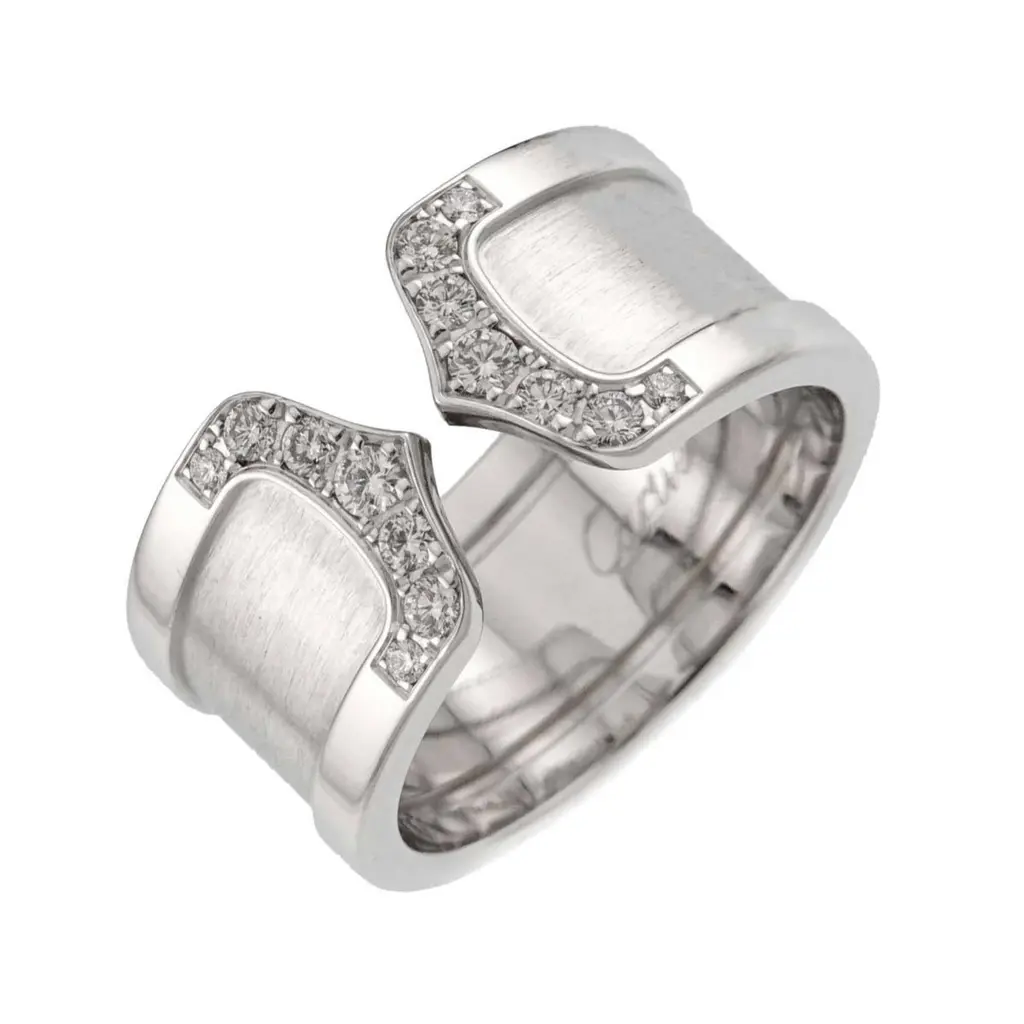 까르띠에 C2 18K 화이트 골드 다이아몬드 반지 2캐럿 크리스탈 - 중고명품 수선, 쇼핑, 판매 | 당신이 원하던 럭셔리를 지구  최저가로