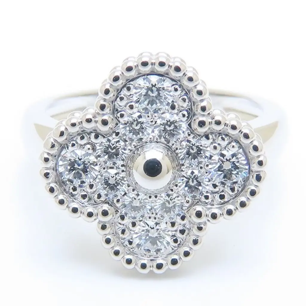 반클리프 아펠 알함브라 다이아몬드 반지 18K 화이트 골드 - 중고명품 수선, 쇼핑, 판매 | 당신이 원하던 럭셔리를 지구 최저가로
